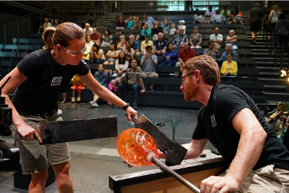 Glass Blowing demonstration at CMOG