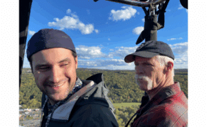 Image of Jack Fromm and Pete Fromm in a hot air balloon